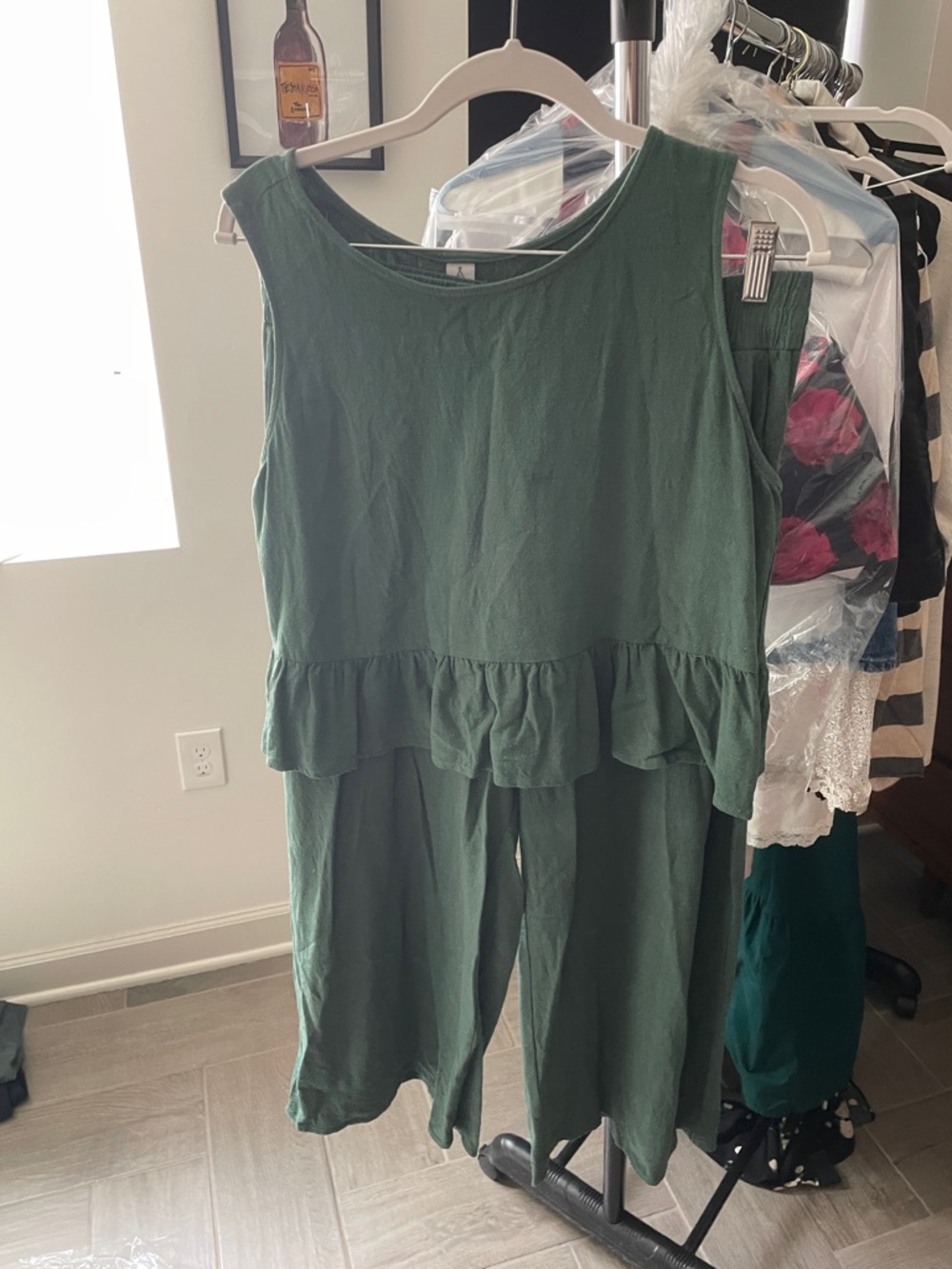 Green Peplum Jumpsuit - Relaxed Women’s Matching Set